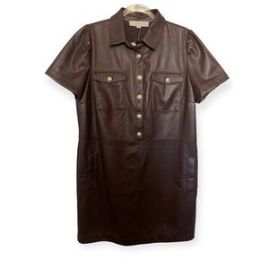 LOFT Faux Leather Shift Dress
